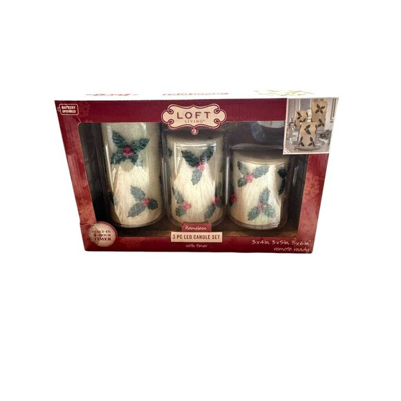 Loft Living 3 Piece LED Flameless Candle Set With Timer - Picture 3 of 13